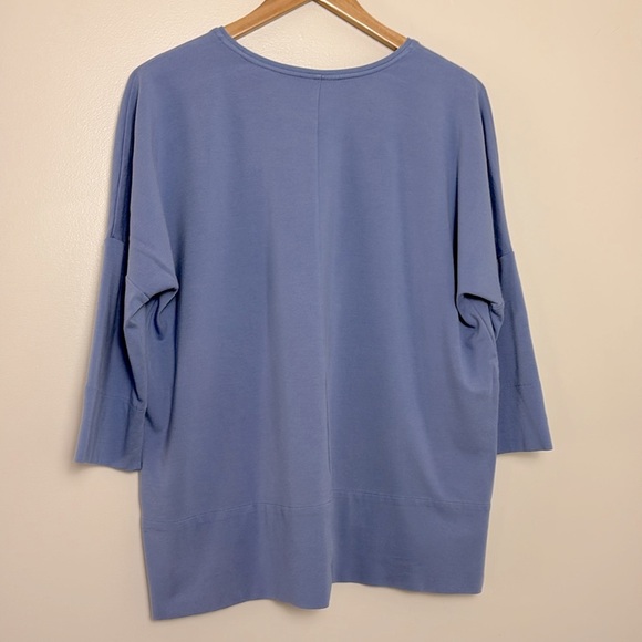 J. Jill Ponte 3/4 Length Sleeve Top Dusty Blue Size M - Picture 3 of 8